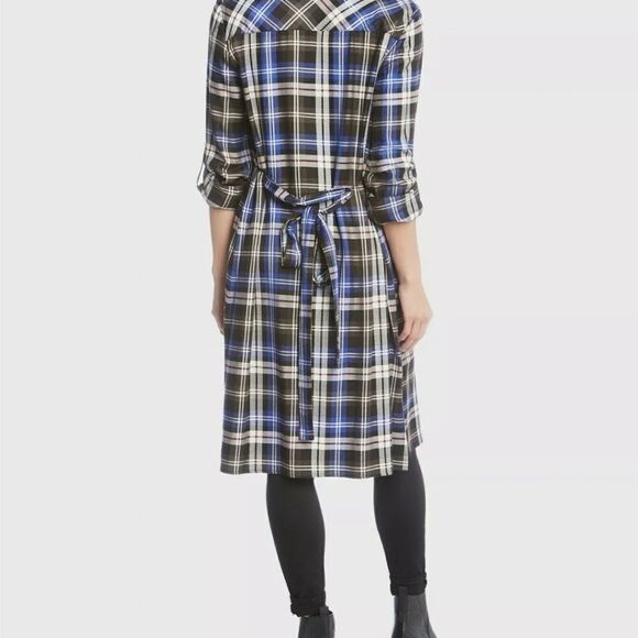 Nwt karen kane saffron sea plaid shirtdress size S - Picture 7 of 10
